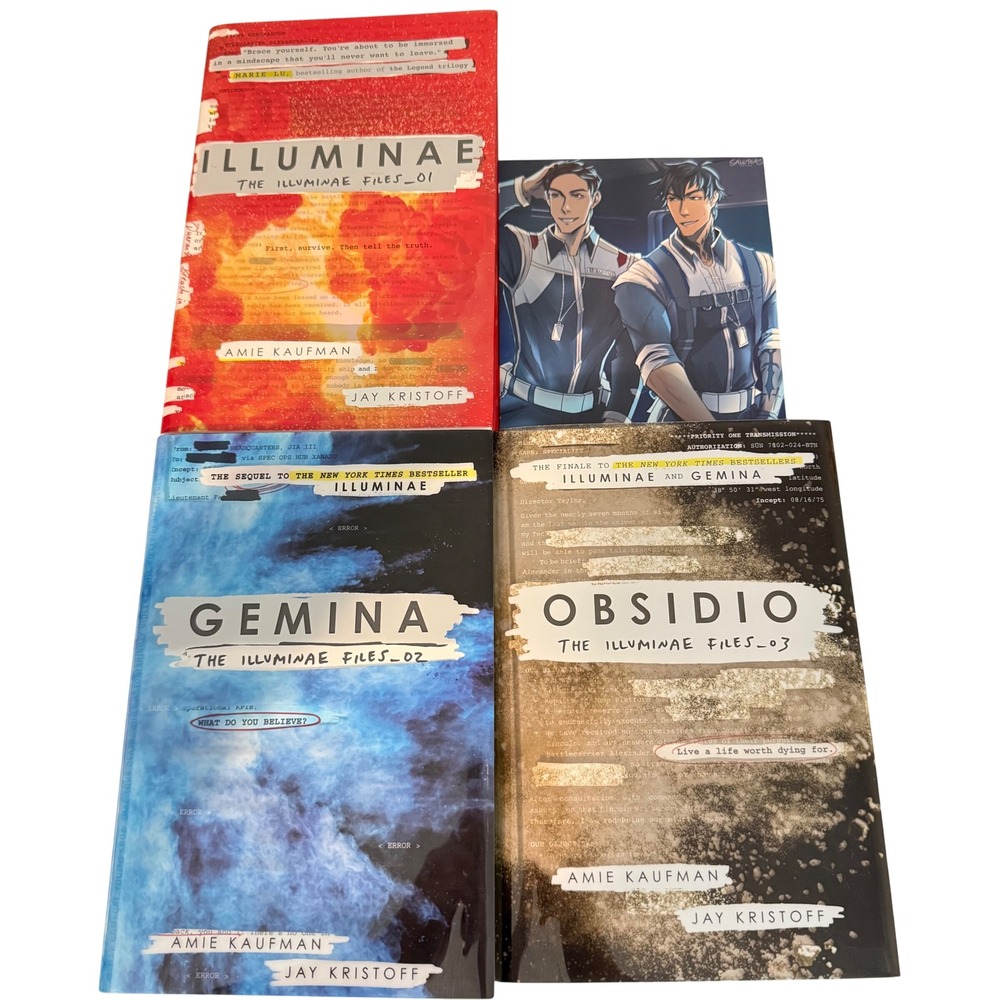 The Illuminae Files Trilogy Hardcover Set Amie Kaufman Jay Kristoff + Art Print